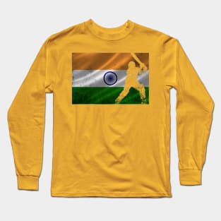 Cricket India Flag Long Sleeve T-Shirt